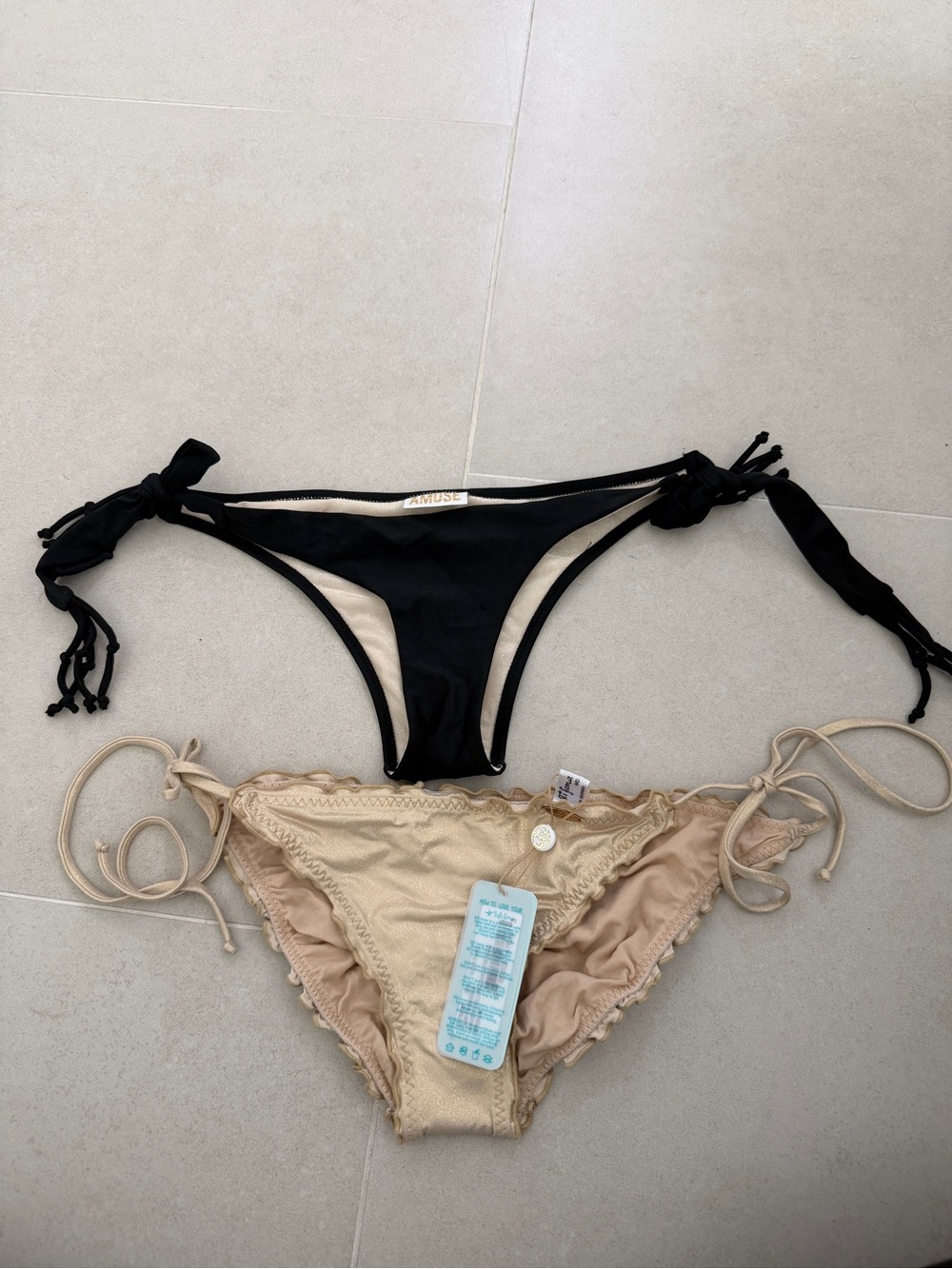 Luli Fama Gold bathing suit bottoms